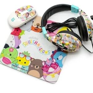 Jazwares Squishmallows 3-Piece Set ~ Headset, Wireless Mouse/Mousepad~NIB
